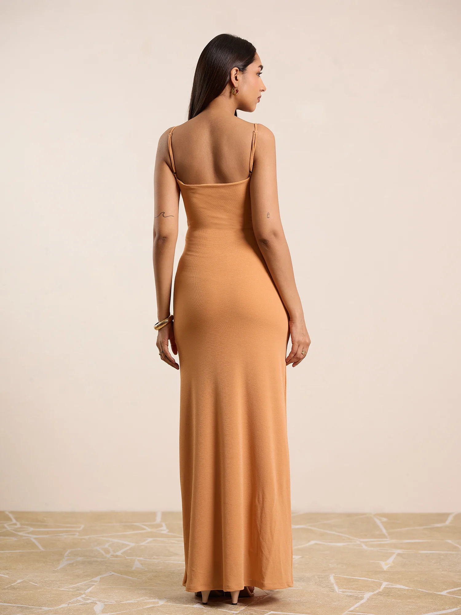Waist Tie Up Detailed Sleeveless Maxi Dress - Image 3