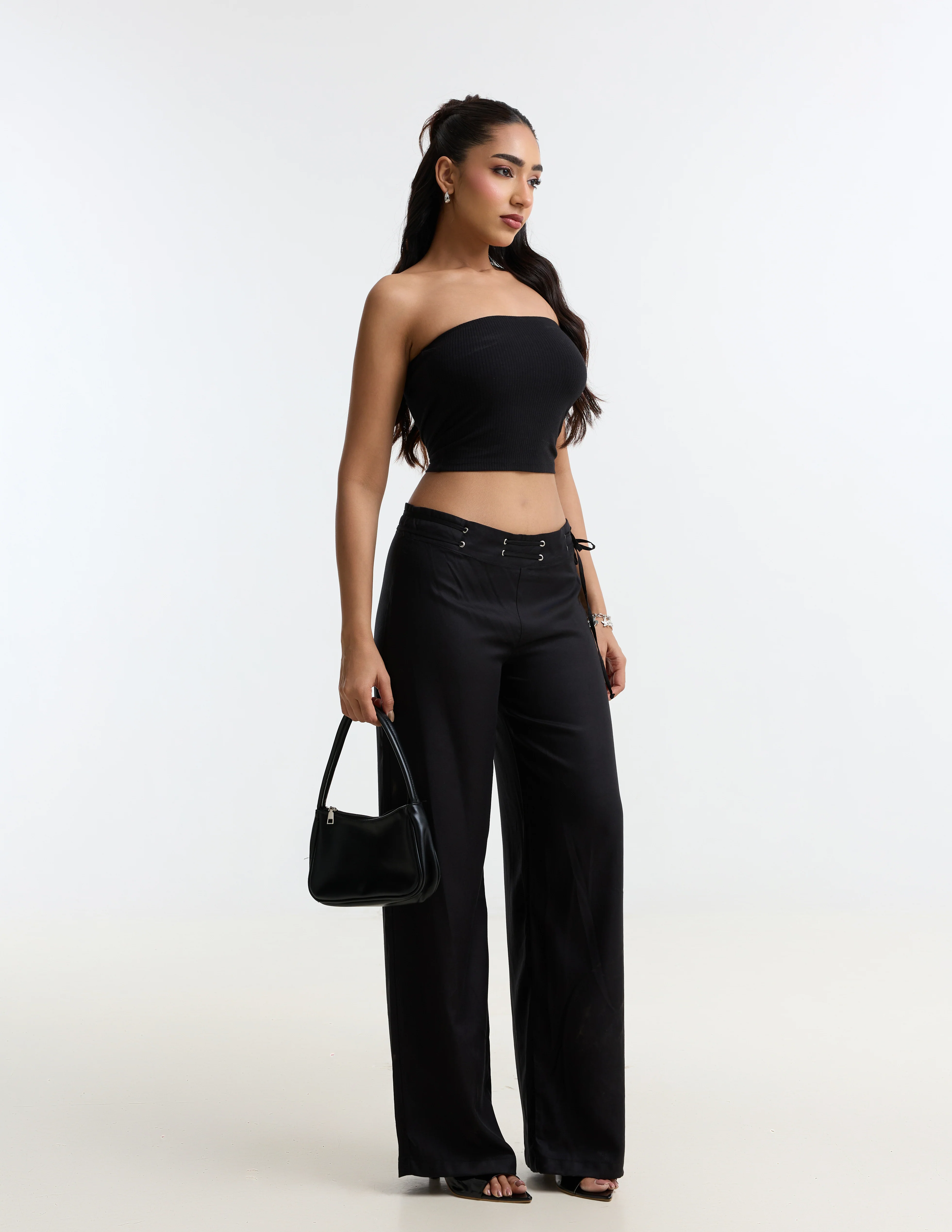 Waist Tie Up Low Waist Pant - Image 4