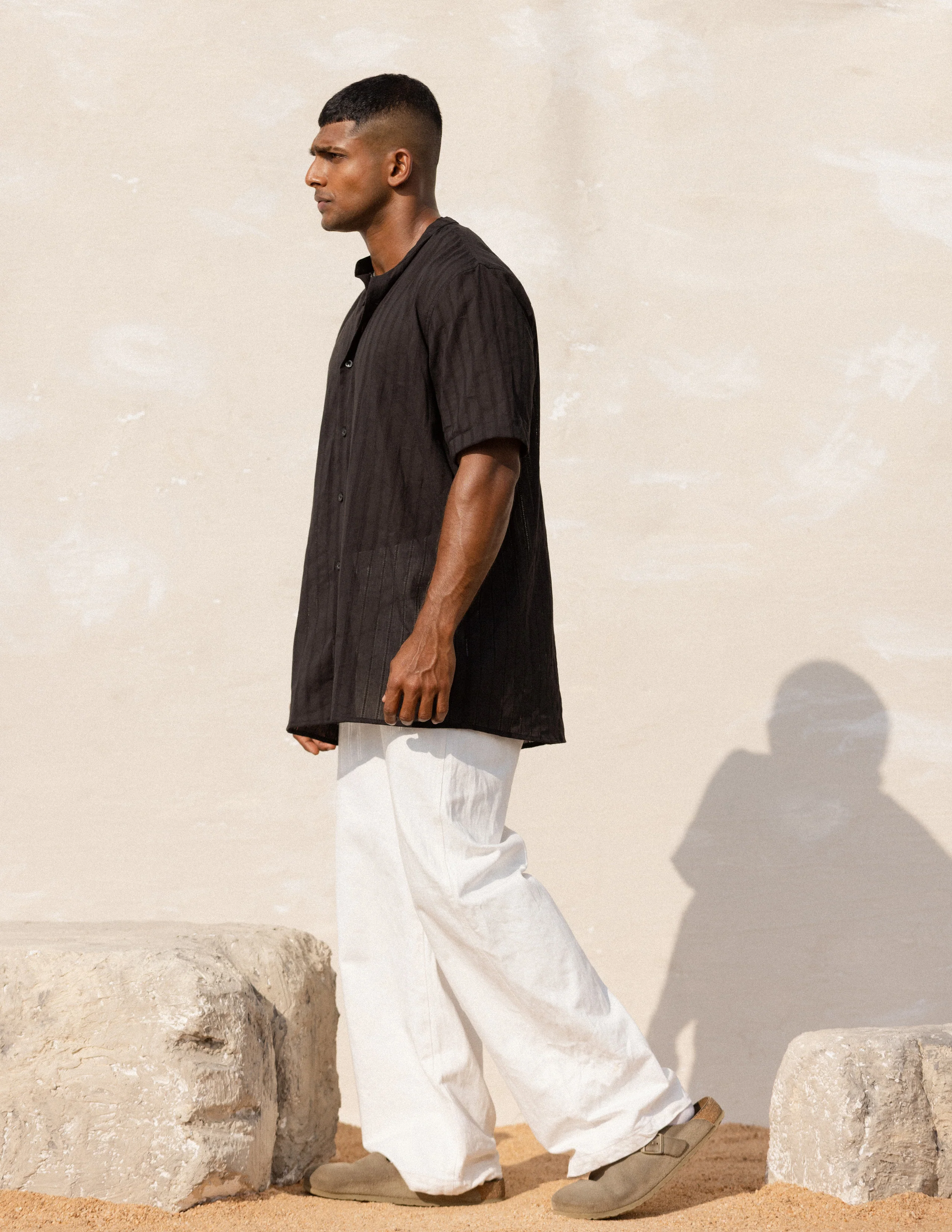 Chinese Collar Short Sleeve Shirt - Image 3